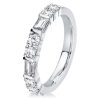 Thin Baguette Wedding Band in Rhodium-Plated Sterling Silver