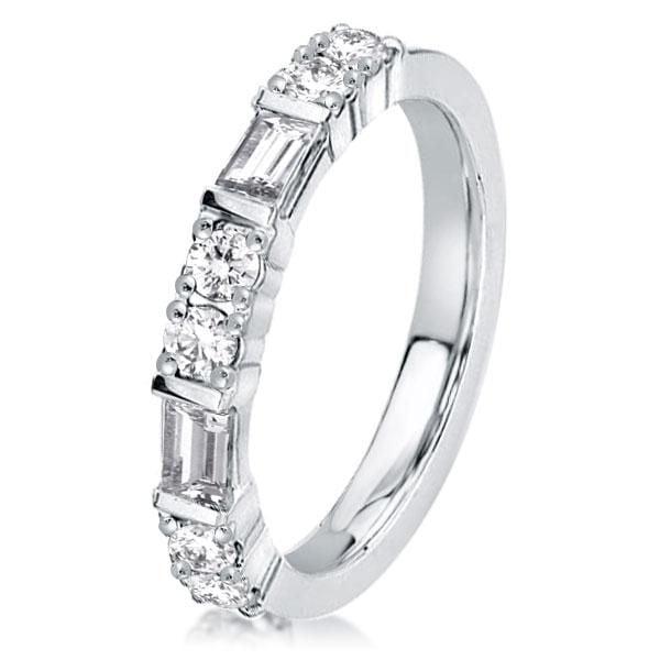 Thin Baguette Wedding Band in Rhodium-Plated Sterling Silver