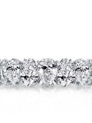 Eternity Pear Created White Sapphire Wedding Band - 925 Sterling Silver