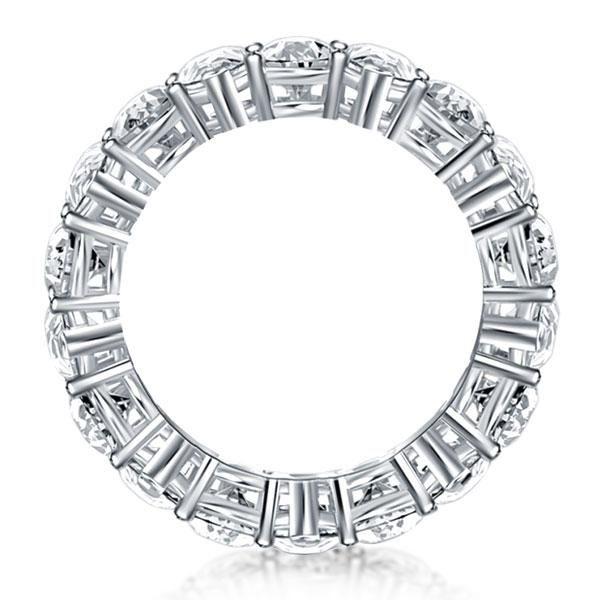 Eternity Pear Created White Sapphire Wedding Band - 925 Sterling Silver