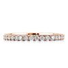 18K Rose Gold Plated Sterling Silver Wedding Band with 0.56 CT. TW. Round Cut Stones
