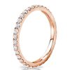 18K Rose Gold Plated Sterling Silver Wedding Band with 0.56 CT. TW. Round Cut Stones