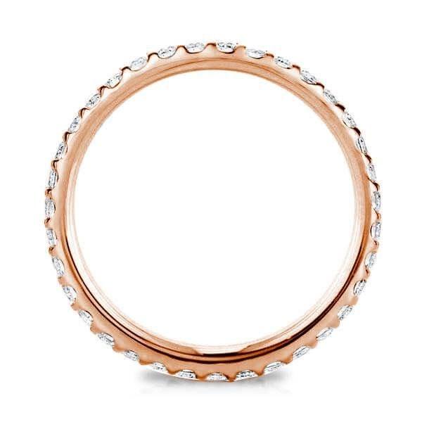 18K Rose Gold Plated Sterling Silver Wedding Band with 0.56 CT. TW. Round Cut Stones