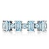 Sterling Silver Aquamarine Baguette Wedding Band for Women