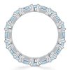 Sterling Silver Aquamarine Baguette Wedding Band for Women