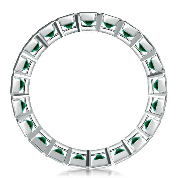 Emerald Cut Eternity Wedding Band - Sterling Silver Asscher Cut - Women's Ring