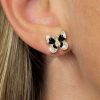 18K Gold Plated Sterling Silver Dancing Butterfly Stud Earrings for Women