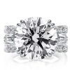 Sterling Silver Round Cut 3-Piece Wedding Ring Set - Engagement & Wedding Bands