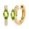 Marquise Peridot Hoop Earrings - 18K Gold Plated Sterling Silver