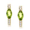 Marquise Peridot Hoop Earrings - 18K Gold Plated Sterling Silver