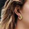 Marquise Peridot Hoop Earrings - 18K Gold Plated Sterling Silver