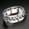 Men's Tungsten Wedding Band with Chain Design - Silver, 8MM