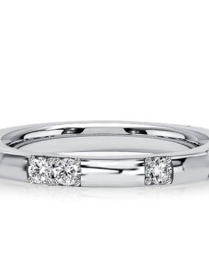Scalloped Pavé Eternity Band - 925 Sterling Silver Wedding Ring for Women (0.30 CT. TW.)