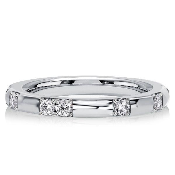 Scalloped Pavé Eternity Band - 925 Sterling Silver Wedding Ring for Women (0.30 CT. TW.)