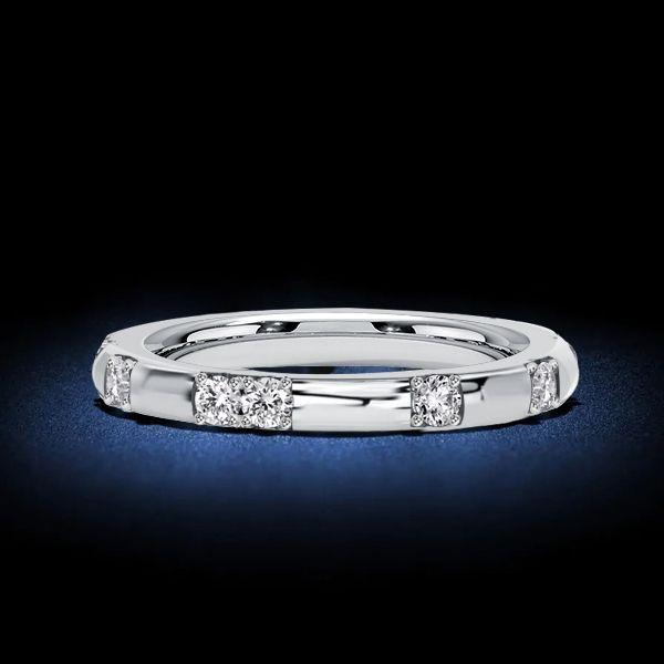 Scalloped Pavé Eternity Band - 925 Sterling Silver Wedding Ring for Women (0.30 CT. TW.)