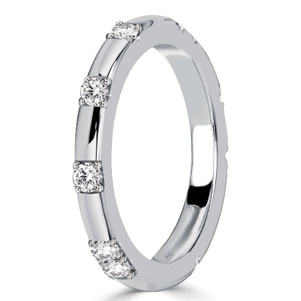 Scalloped Pavé Eternity Band - 925 Sterling Silver Wedding Ring for Women (0.30 CT. TW.)