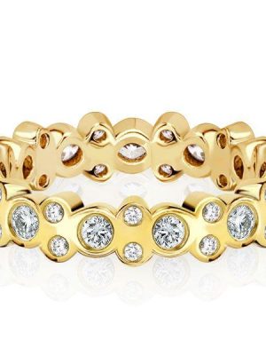 White Sapphire Eternity Band - 925 Sterling Silver Wedding Ring