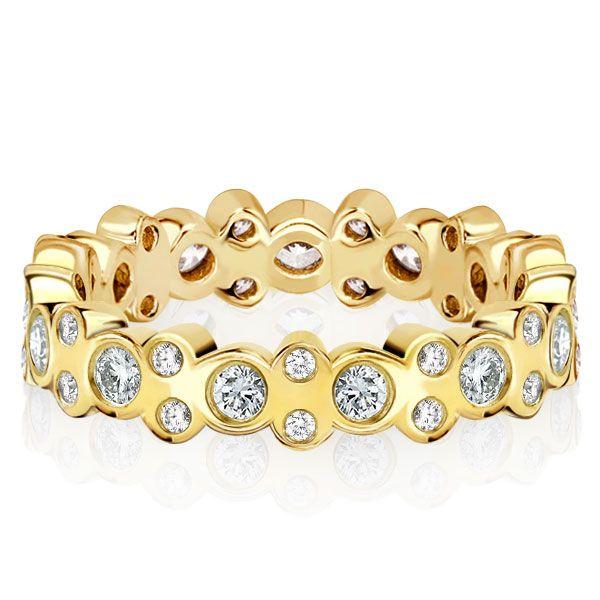 White Sapphire Eternity Band - 925 Sterling Silver Wedding Ring