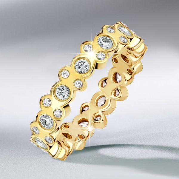 White Sapphire Eternity Band - 925 Sterling Silver Wedding Ring
