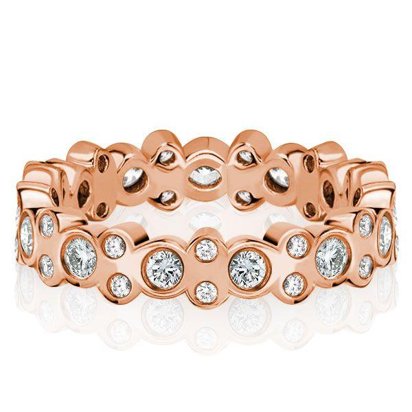 White Sapphire Eternity Band - 925 Sterling Silver Wedding Ring