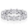 White Sapphire Eternity Band - 925 Sterling Silver Wedding Ring