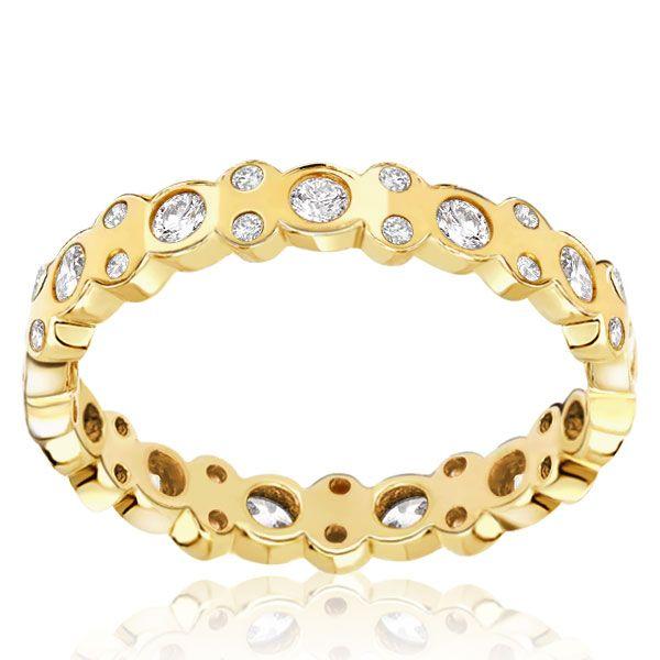 White Sapphire Eternity Band - 925 Sterling Silver Wedding Ring