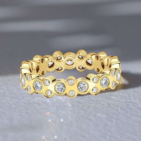 White Sapphire Eternity Band - 925 Sterling Silver Wedding Ring