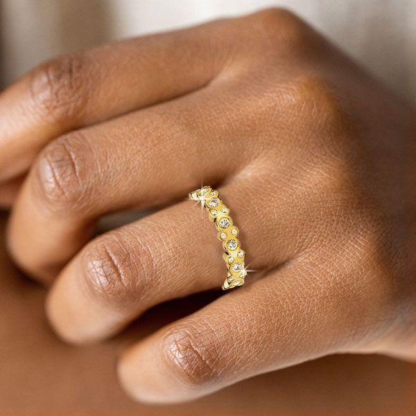 White Sapphire Eternity Band - 925 Sterling Silver Wedding Ring