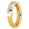 Pear & Round Cut Half Eternity Wedding Band - 18K Gold Plated Sterling Silver