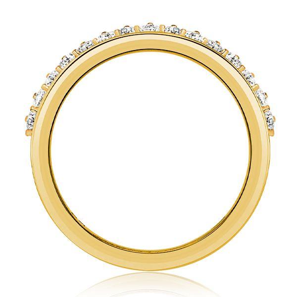 Pear & Round Cut Half Eternity Wedding Band - 18K Gold Plated Sterling Silver
