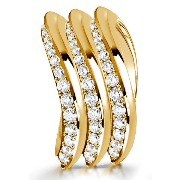 1.67 CT. TW. White Sapphire Multi Row Wave Band Ring in Rhodium Plated Sterling Silver