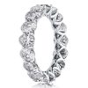 Eternity Oval Created White Sapphire Wedding Band in Sterling Silver