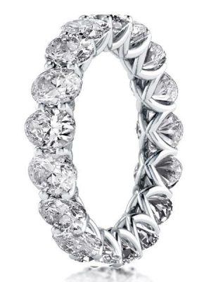 Eternity Oval Created White Sapphire Wedding Band in Sterling Silver