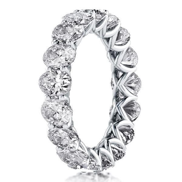 Eternity Oval Created White Sapphire Wedding Band in Sterling Silver