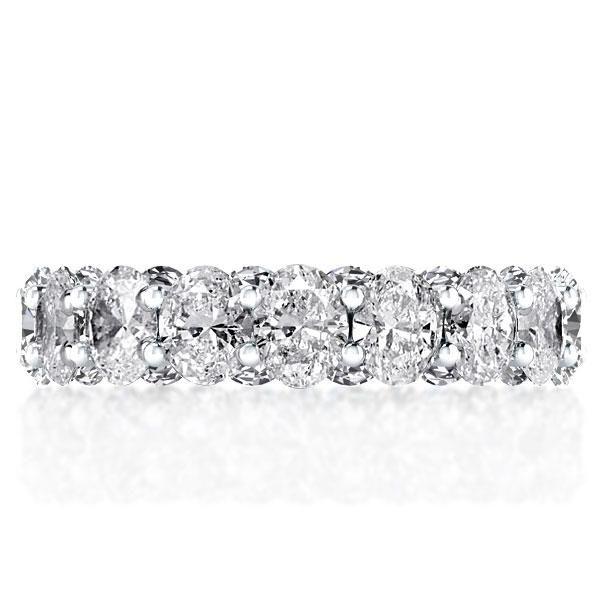 Eternity Oval Created White Sapphire Wedding Band in Sterling Silver
