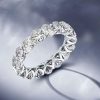 Eternity Oval Created White Sapphire Wedding Band in Sterling Silver