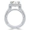 Halo Emerald Cut White Sapphire Engagement Ring - Sterling Silver