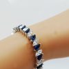 Marquise Created Sapphire Bracelet - Silver Plated