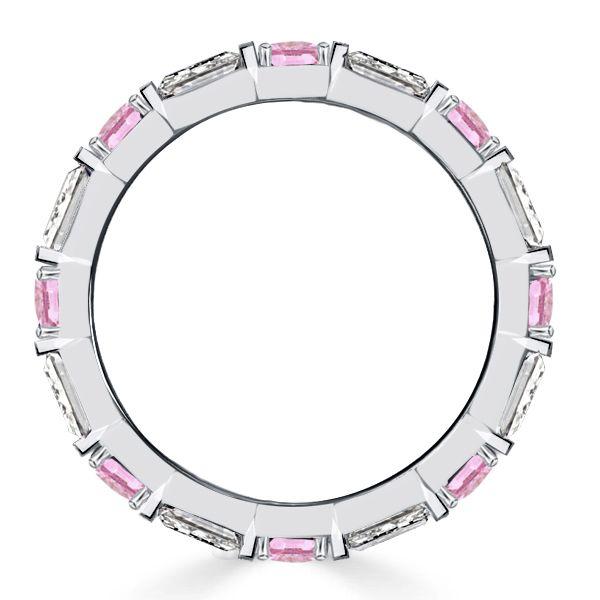 Pink Baguette Eternity Band - 925 Sterling Silver Ring