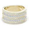 Art Deco White Sapphire Engagement Wedding Band - 925 Sterling Silver