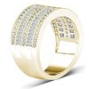 Art Deco White Sapphire Engagement Wedding Band - 925 Sterling Silver
