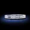 Baguette Eternity Band - Created White Sapphire, Sterling Silver Wedding Ring