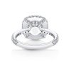 Halo Created White Sapphire Engagement Ring - 925 Sterling Silver