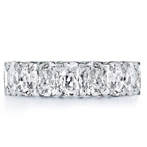 Cushion Cut U Prong Eternity Wedding Band in 925 Sterling Silver
