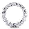 Cushion Cut U Prong Eternity Wedding Band in 925 Sterling Silver