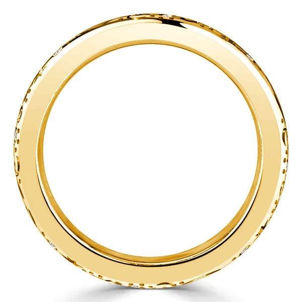 18K Gold Plated Sterling Silver Vintage Round Cut Eternity Band Ring