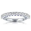 Hidden Sapphire Half Eternity Wedding Band - Sterling Silver, 1.75 CT. TW.