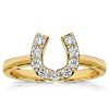 Golden Horseshoe Engagement Ring - Round Cut 0.27 CT. TW. in 18K Gold Plated Sterling Silver