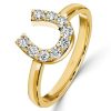 Golden Horseshoe Engagement Ring - Round Cut 0.27 CT. TW. in 18K Gold Plated Sterling Silver