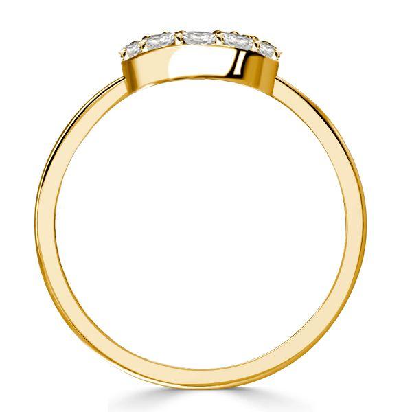 Golden Horseshoe Engagement Ring - Round Cut 0.27 CT. TW. in 18K Gold Plated Sterling Silver